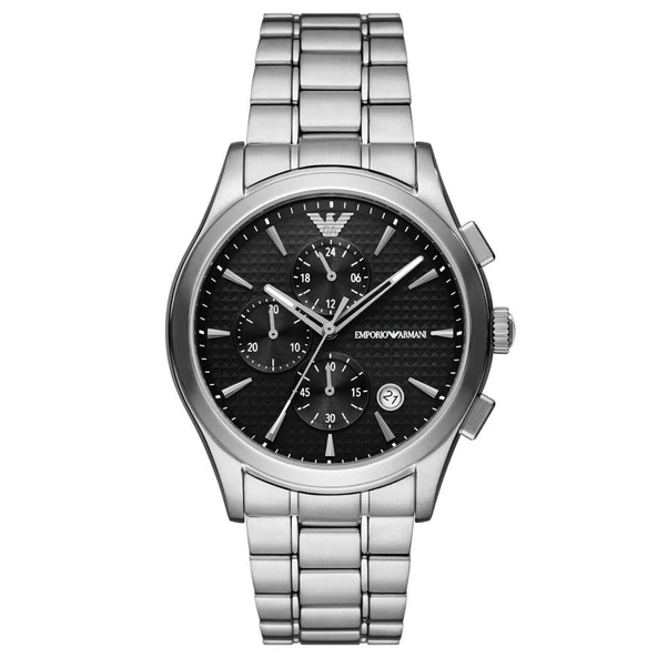 Emporio Armani AR11602 Quartz Çelik Gri Siyah Kadran 42 mm Erkek Kol Saati ürün görseli 1