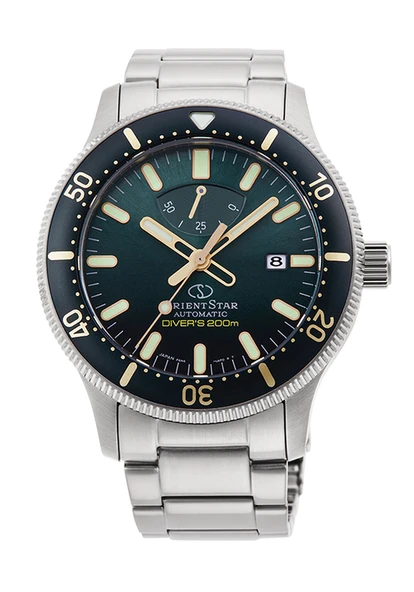 Orient RE-AU0307E00B KurOtomatik Çelik Gri Yeşil Kadran 20 ATM 44 mm Erkek Kol Saati ürün görseli 1
