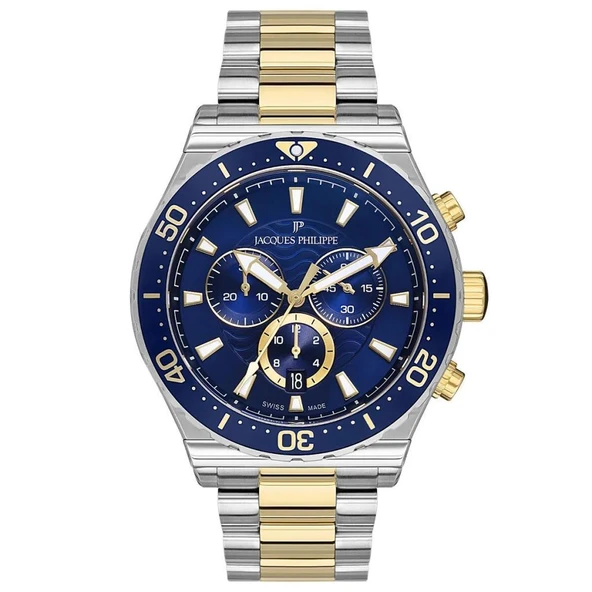 Jacques Philippe JPQGC201338N Quartz Swiss Made Çelik Altın/ Gri 45 mm Erkek Kol Saati ürün görseli 1