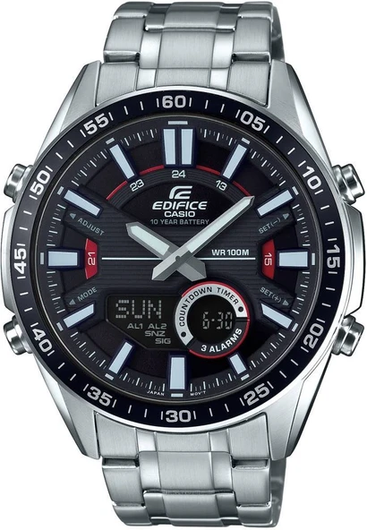 Casio EFV-C100D-1AVDF Quartz Çelik Gri Analog/Digital Siyah Kadran 10 ATM 47 mm Erkek Kol Saati ürün görseli 1