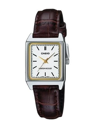 Casio LTP-V007L-7E2UDF Quartz Deri Kahverengi Beyaz Kadran 32 mm Kadın Kol Saati ürün görseli 1