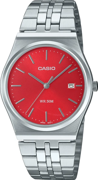 Casio MTP-B145D-4A2VDF Quartz Çelik Gri Kırmızı Kadran 35 mm Erkek Kol Saati ürün görseli 1