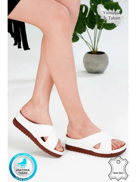 Neon Shoes Lina Kadın Anatomik Ortopedik Konfor Modeli Terlik Hafif Şık Topuklu Günlük Dışarı Ev İçi Terliği ürün görseli 1