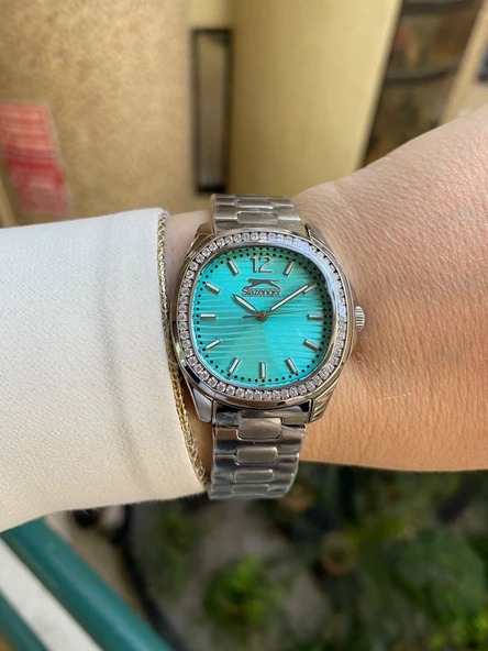 Slazenger SL.09.2238.3.07 Quartz Çelik Gri Mavi Kadran 34 mm Kadın Kol Saati ürün görseli 1