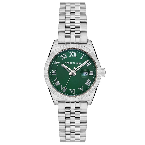 CERRUTI 1881 CIWLG0037901 Quartz Çelik Gri Yeşil Kadran 31 mm Kadın Kol Saati ürün görseli 1
