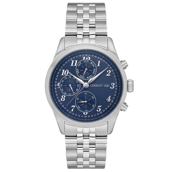 CERRUTI 1881 CIWGK0019301 Quartz Çelik Gri Mavi Kadran 42 mm Erkek Kol Saati ürün görseli 1