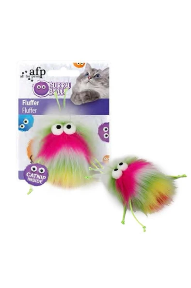 AFP Furry Ball-Fluffer Catnipli- Pembe 15x8x3,5 cm ürün görseli 1