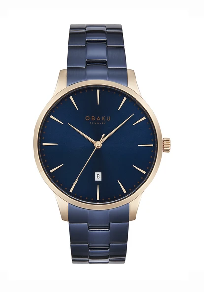Obaku Denmark V247XDVLSL Quartz Çelik Lacivert Kristal Cam 42 mm Erkek Kol Saati ürün görseli 1