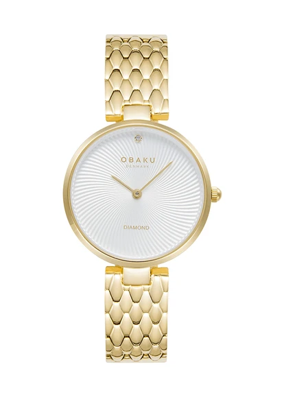 Obaku Denmark V256LXGISG Quartz Çelik Altın Rengi Beyaz Kadran 32 mm Kadın Kol Saati ürün görseli 1