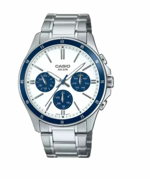 Casio MTP-1374D-7A2VDF Quartz Çelik Gri Beyaz Kadran 44 mm Erkek Kol Saati ürün görseli 1