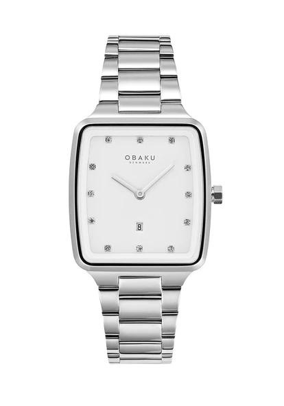 Obaku Denmark V271LDCWSC Quartz Çelik Gri Beyaz Kadran 30 mm Kadın Kol Saati ürün görseli 1
