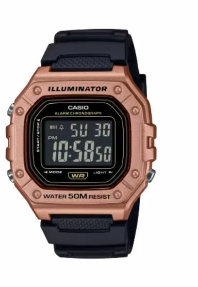 Casio W-218HM-5BVDF Quartz Silikon Siyah 43 mm Erkek Kol Saati ürün görseli 1