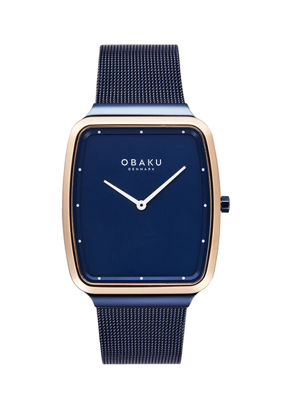 Obaku Denmark V267GXSLML Quartz Hasır Lacivert Dikdörtgen Kasa 34 mm Erkek Kol Saati ürün görseli 1