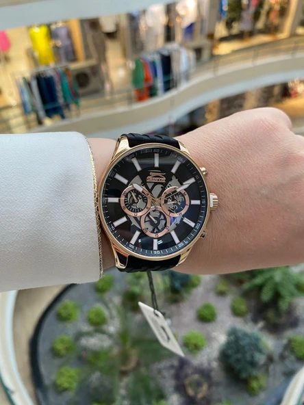 Slazenger SL.09.2127.2.03 Quartz Silikon Siyah 45 mm Erkek Kol Saati ürün görseli 1