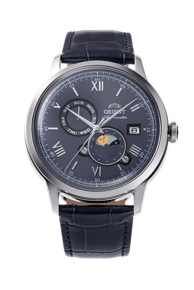 Orient RA-AK0806L30B Kurmalı Otomatik Sun&Moon Deri Lacivert 42 mm Erkek Kol Saati ürün görseli 1