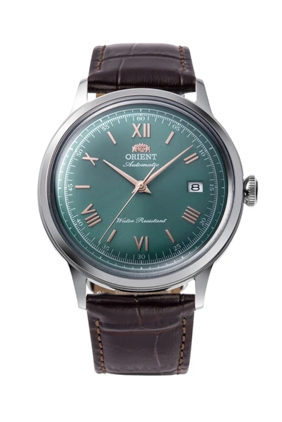 Orient Bambino RA-AC0023E30B Kurmalı Otomatik Deri Kahverengi Yeşil Kadran 41 mm Erkek Kol Saati ürün görseli 1
