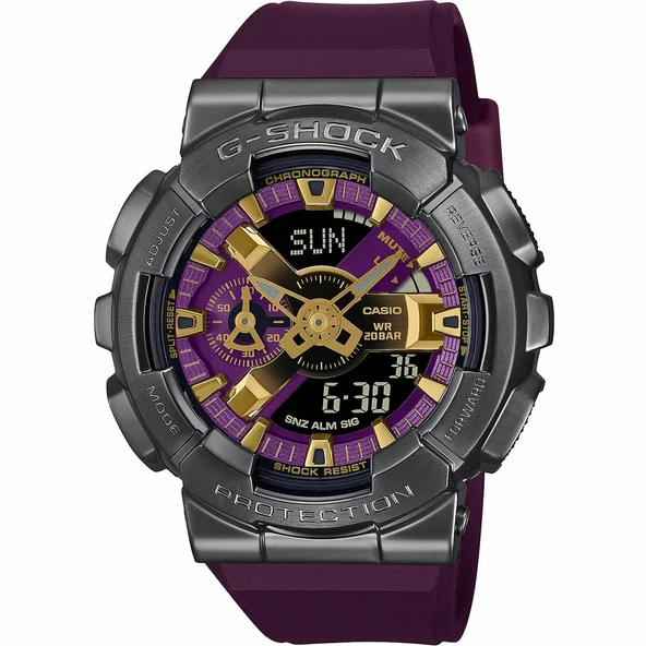 Casio GM-110CL-6ADR Quartz Analog/Dijital Silikon Mor 20 ATM 49 mm Erkek Kol Saati ürün görseli 1