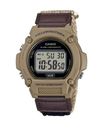 Casio W-219HB-5AVDF Quartz Digital Nato Kahve 47 mm Erkek Kol Saati ürün görseli 1