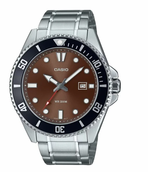Casio MDV-107D-5AVDF Quartz Çelik Gri Kahverengi Kadran 20 ATM 46 mm Erkek Kol Saati ürün görseli 1