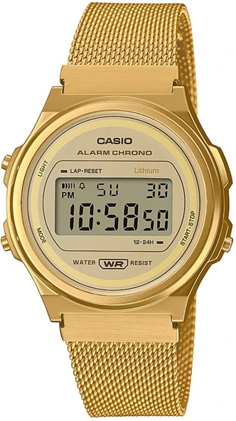 Casio A171WEMG-9ADF 37 mm Hasır Kordonlu Kronolu Kadın Kol Saati ürün görseli 1