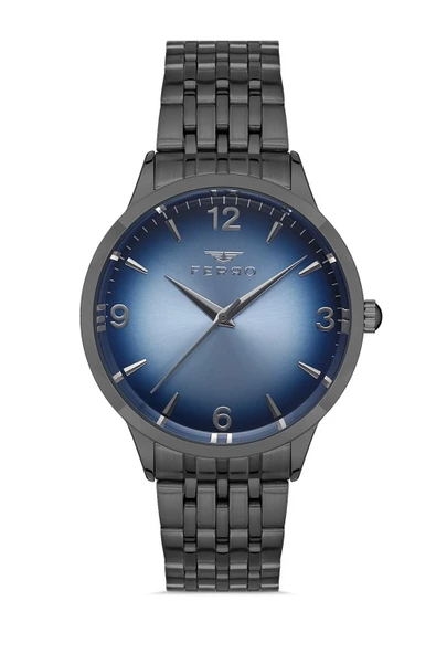 Ferro F11932A-V3 Quartz Çelik Füme 44 mm Erkek Kol Saati ürün görseli 1