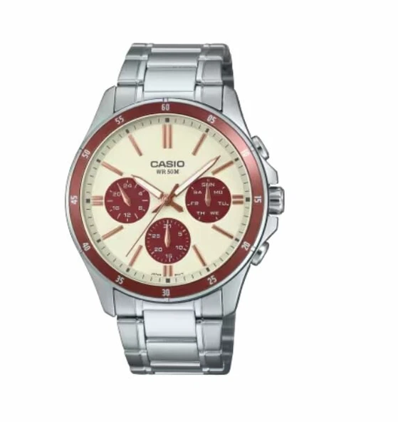 Casio MTP-1374D-5A2VDF Quartz Çelik Gri Krem Kadran 44 mm Erkek Kol Saati ürün görseli 1