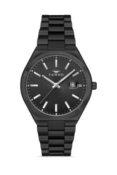Ferro F11386A-G Quartz Çelik Siyah 40 mm Erkek Kol Saati ürün görseli 1