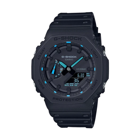Casio GA-2100-1A2DR Quartz Silikon Siyah 20 ATM 45 mm Erkek Kol Saati ürün görseli 1