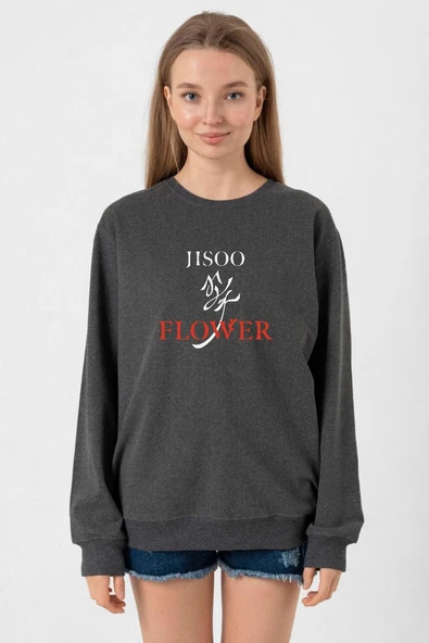 Jisoo Flower Füme Kadın 2ip Sweatshirt ürün görseli 1