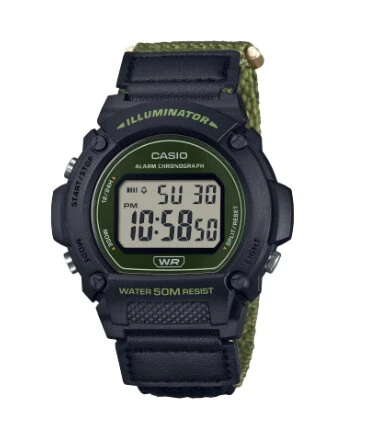 Casio W-219HB-3AVDF Quartz Nato Yeşil/Siyah Gri Kadran 47 mm Erkek Kol Saati ürün görseli 1