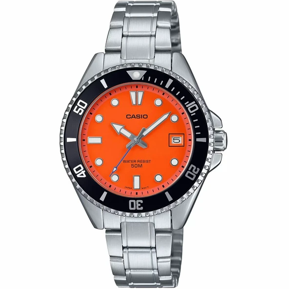 Casio MDV-10D-4A1VDF Quartz Çelik Gri Turuncu Kadran 39 mm Erkek Kol Saati ürün görseli 1
