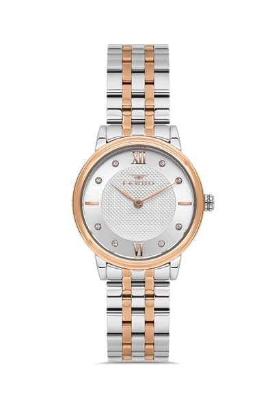 Ferro Quartz Çelik Rose/Gri 30 mm Kadın Kol Saati ürün görseli 1