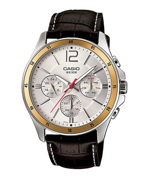 Casio MTP-1374L-7AVDF Quartz Deri Kahverengi 44 mm Erkek Kol Saati ürün görseli 1
