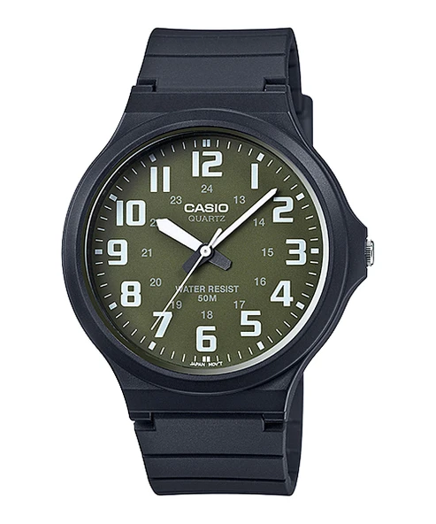 Casio MW-240-3BVDF Quartz Silikon Siyah Yeşil Kadran 44 mm Erkek Kol Saati ürün görseli 1