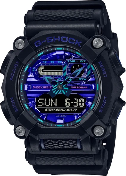 Casio GA-900VB-1ADR Quartz Silikon Siyah 20 ATM 50 mm Erkek Kol Saati ürün görseli 1