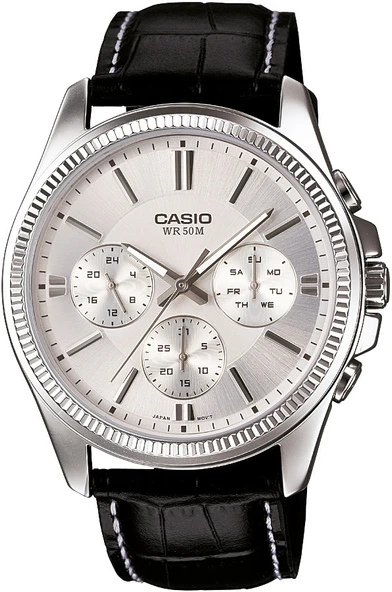 Casio MTP-1375L-7AVDF Quartz Deri Siyah 42 mm Erkek Kol Saati ürün görseli 1