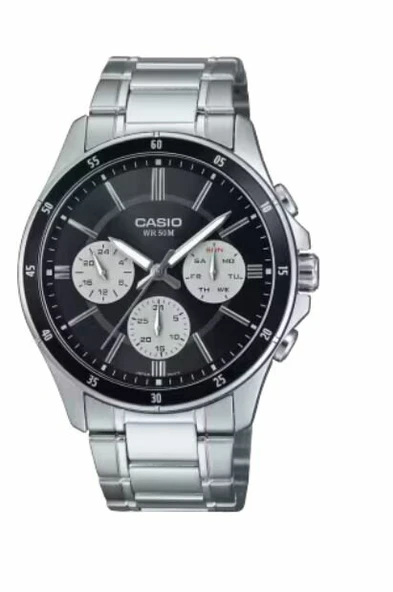 Casio MTP-1374D-1A3VDF Quartz Çelik Gri Siyah Kadran 44 mm Erkek Kol Saati ürün görseli 1