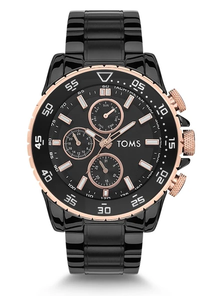 Toms TM1542A-908-R Quartz Çelik Siyah 48 mm Erkek Kol Saati ürün görseli 1
