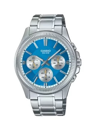 Casio MTP-1375D-2A2VDF Quartz Çelik Gri Mavi Kadran 42 mm Erkek Kol Saati ürün görseli 1
