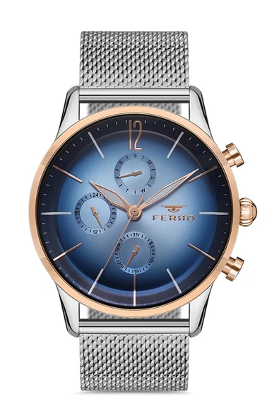 Ferro 43 mm Gümüş Hasır Kordon Erkek Kol Saati FM11039C-E3 FM11039C-E3 ürün görseli 1