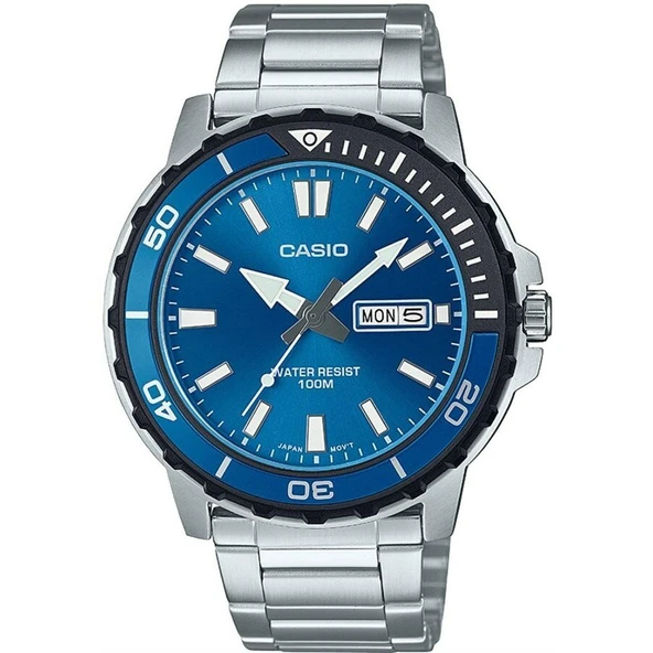 Casio MTD-125D-2A1VDF Quartz Çelik Gri Lacivert Kadran 46 mm Erkek Kol Saati ürün görseli 1