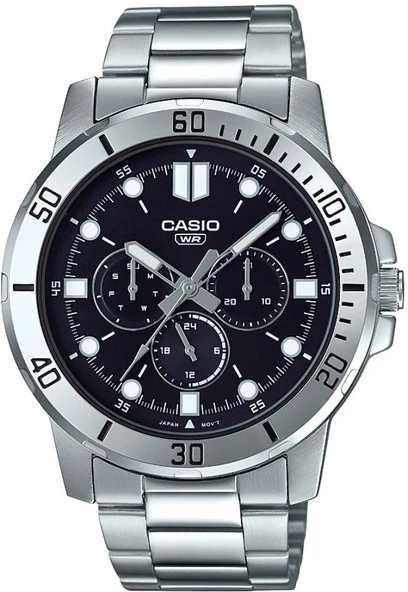 Casio MTP-VD300D-1EUDF Quartz Çelik Gri Siyah Kadran 45 mm Erkek Kol Saati ürün görseli 1