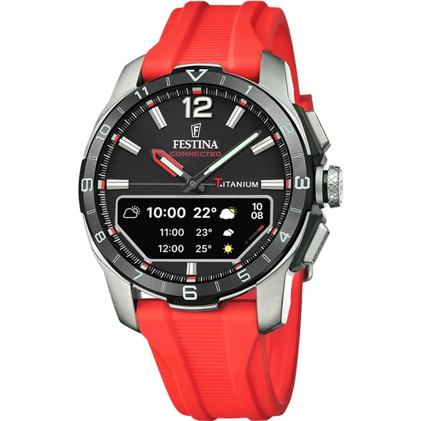 Festina F23000/C Connected Quartz Analog/Dijital Silikon Kırmızı Safir Cam 44 mm Erkek Kol Saati ürün görseli 1