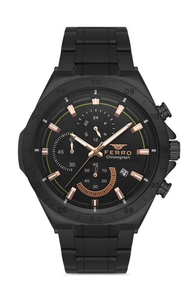 Ferro FM31305A-G Quartz Çelik Siyah Fonksiyonları Aktif 46 mm Erkek Kol Saati ürün görseli 1