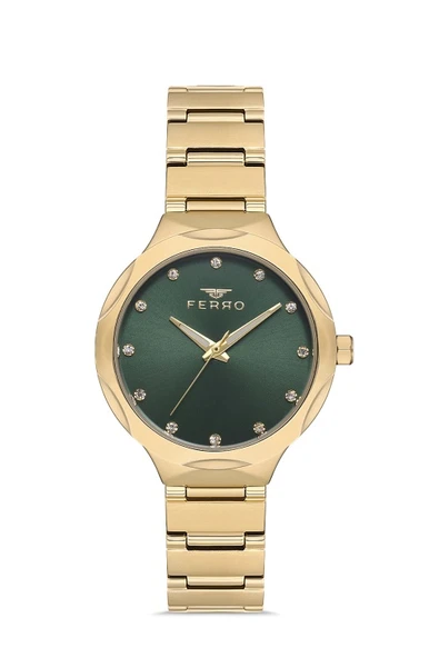Ferro FL40114A-B6 Quartz Gold Yeşil Kadran 32 mm Kadın Kol Saati ürün görseli 1