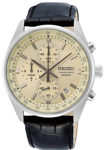 Seiko SSB383P1 Quartz Deri Siyah Krem Kadran 10 ATM 41 mm Erkek Kol Saati ürün görseli 1