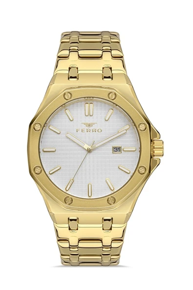 Ferro F11290A-B 42 mm Quartz Çelik Altın Rengi 42 mm Erkek Kol Saati ürün görseli 1