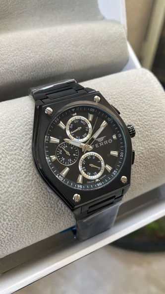 Ferro Quartz Çelik Siyah 44 mm Fonksiyonları Aktif Erkek Kol Saati ürün görseli 1