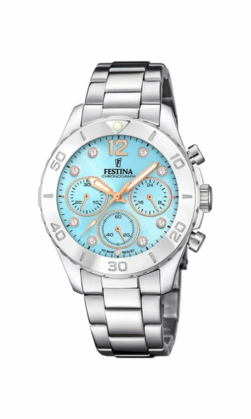 Festina F20603/4 Quartz Çelik Gri Mavi Kadran 39 mm Kadın Kol Saati ürün görseli 1