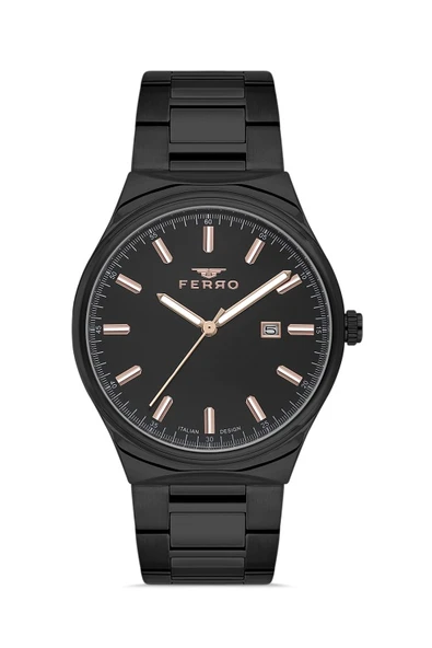 Ferro Quartz Çelik Siyah 43 mm Erkek Kol Saati ürün görseli 1